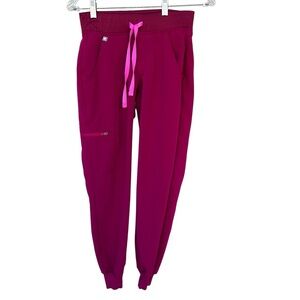 FIGS Woman’s Scrub Jogger Pant - PO #2191 Dark Magenta - Size XXS Petite